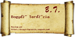 Bogyó Terézia névjegykártya